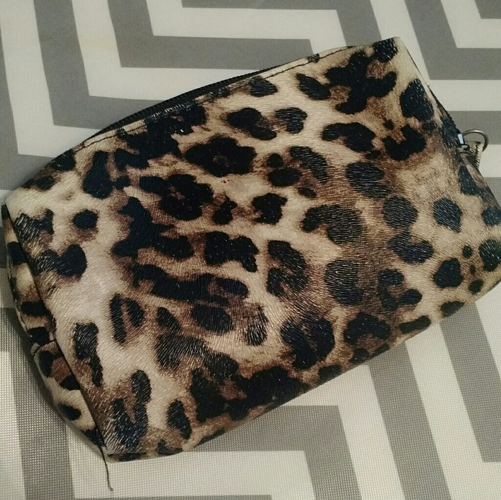 Cheetah print makeup bag